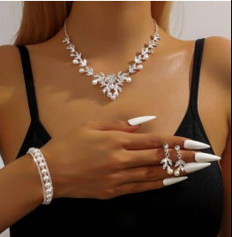 Crystal Necklace Earrings Jewelry Sets
