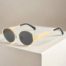 Oval Retro Sunglasses- Metal Frame