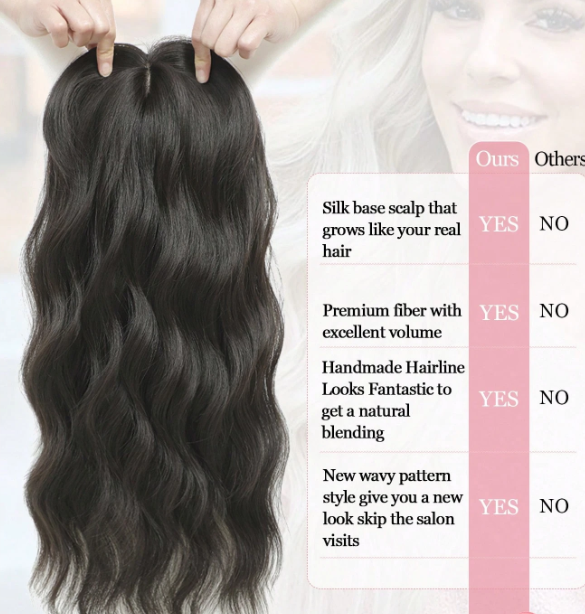 20 Inch- Hair Topper: Black