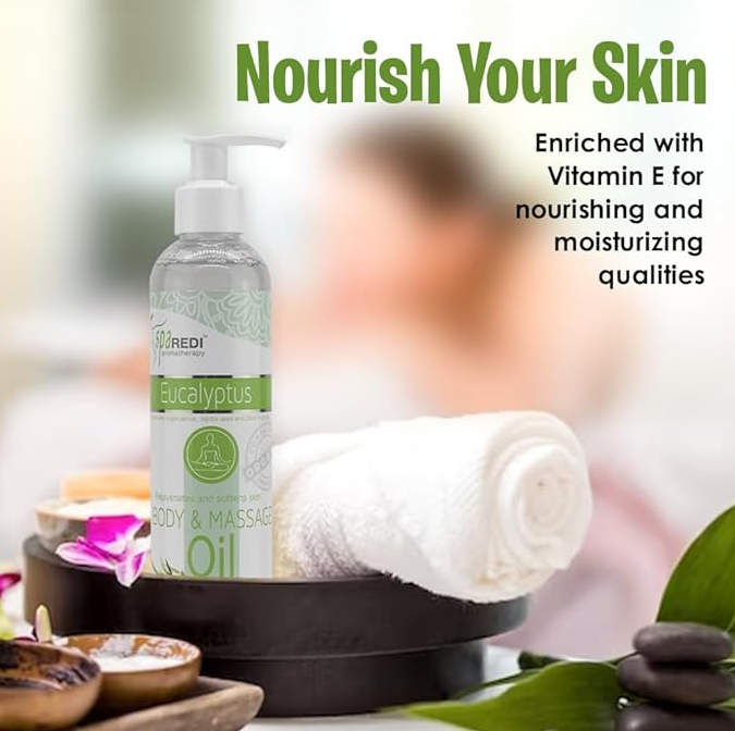 SpaREDI Eucalyptus Body and Massage Oil 8oz