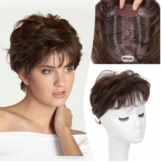 Pixie Cut- Hair Topper- Brown