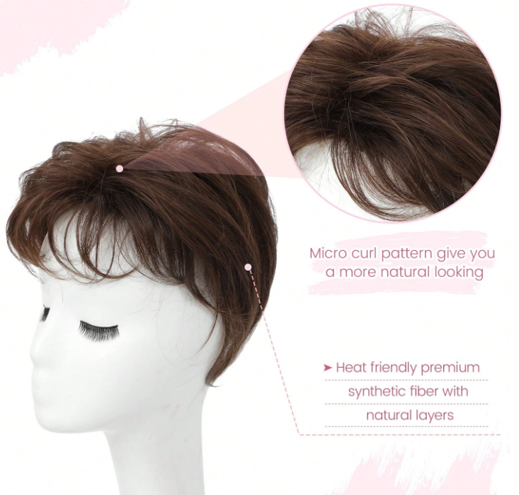 Pixie Cut- Hair Topper- Brown