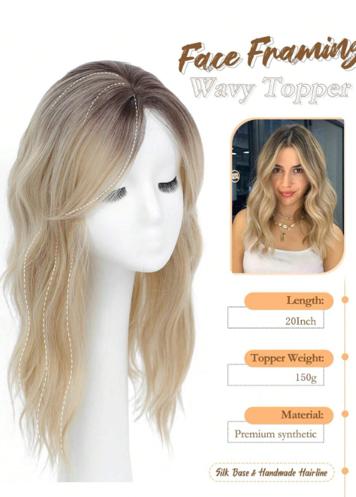16 Inch- Hair Topper: Blonde