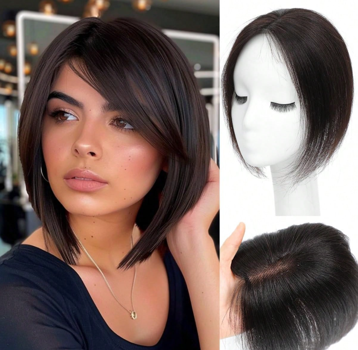 10 Inch-Straight Hair Topper: Black