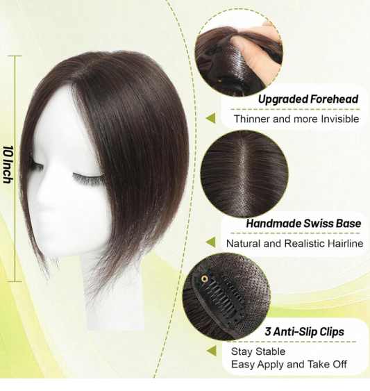 10 Inch-Straight Hair Topper: Black