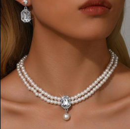 3-Piece Retro Palace Style Green Fashion Jewelry Set