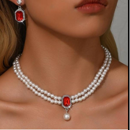 3-Piece Retro Palace Style Green Fashion Jewelry Set