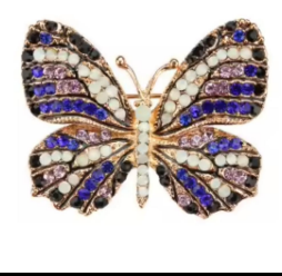 Crystal Rhinestone Butterfly Brooch
