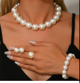 Vintage Five Piece Pearl French Jewelry Set