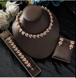 Zircon Pearl Beaded Bridal Wedding Jewelry Sets