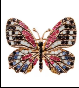 Crystal Rhinestone Butterfly Brooch