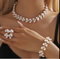 Zircon Pearl Beaded Bridal Wedding Jewelry Sets