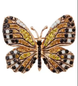 Crystal Rhinestone Butterfly Brooch