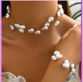 Pearls Necklace Bracelets Sets