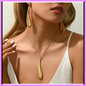 Fashion Necklace and Earring Set Gold Plated Water Drop Jewelry Set for Women