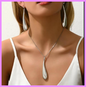 Fashion Necklace and Earring Set Gold Plated Water Drop Jewelry Set for Women