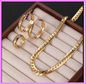 Women Fashionable Jewelry Minimally Woven Necklace Wheat Ear Earrings Ring Set