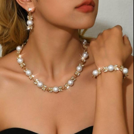 Korean Style Three-Piece Pearl Set