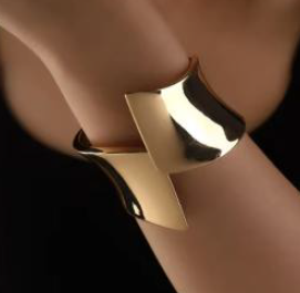 Wrought Asymmetrical Wide Edge Bracelet Bangle