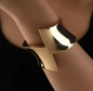 Wrought Asymmetrical Wide Edge Bracelet Bangle
