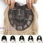 16 Inch- Wavy Hair Topper: Mix Blonde with Dark Root