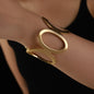 Simple Gold Circular Metal Hollow Oval Bracelet Bangle